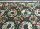 10' X 13' Handmade English Pattern Needlepoint Wool Floral Rug Carpet - Jewel Rugs