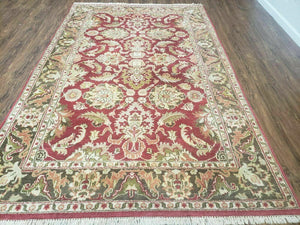 6' X 9' Hand Knotted Indian Sultanabad Agra Wool Rug Vegetable Dyes Handmade - Jewel Rugs