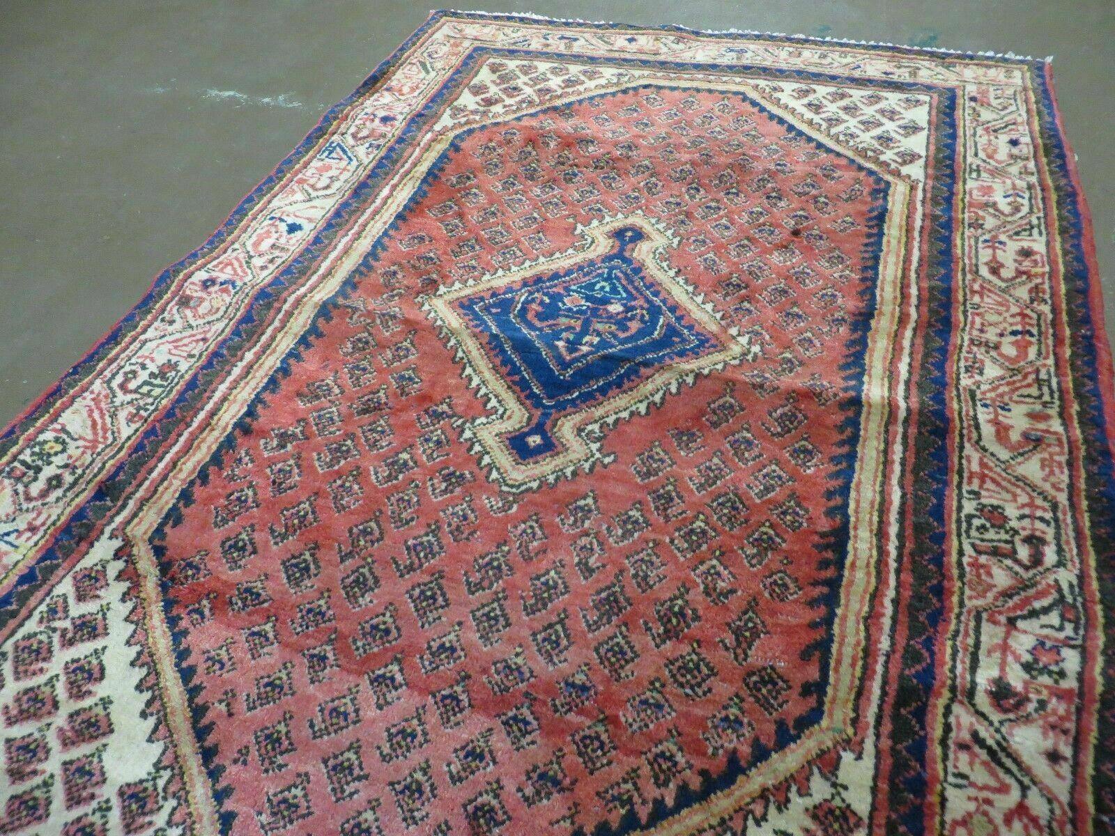 4' X 6' Antique Handmade Indian Wool Rug Red Vegetable Dyes Nice - Jewel Rugs