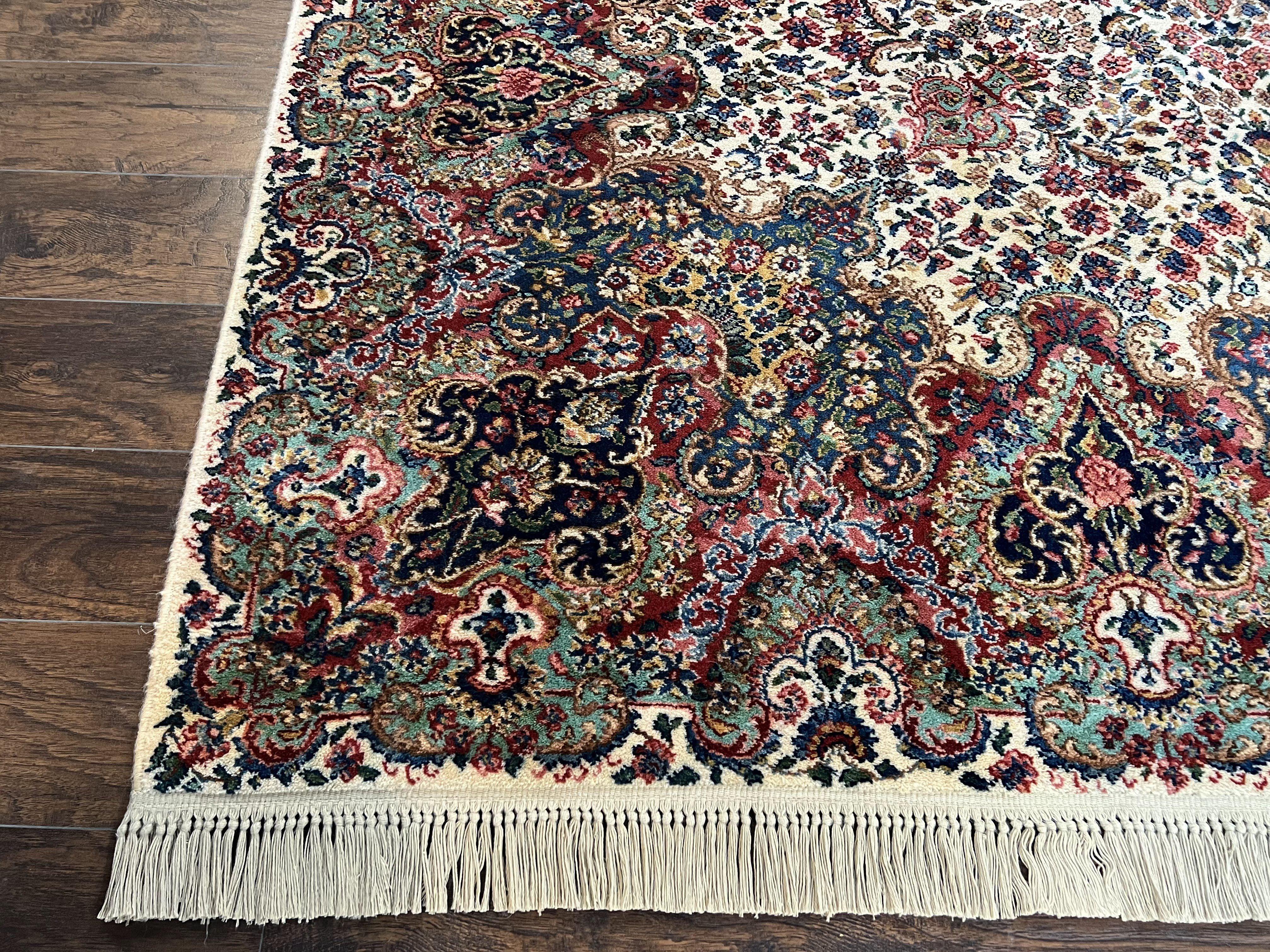 Karastan Kirman Rug, Karastan Floral Kirman #742, Wool Karastan Carpet, Vintage Karastan Area Rug, Original Karastan Rug, Large, 8'8" x 12' - Jewel Rugs