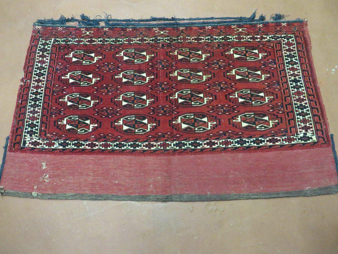 2.5' X 4' Antique Handmade Yamud Turkoman Tribal Wool Rug Bag Elephant Foot Nice - Jewel Rugs