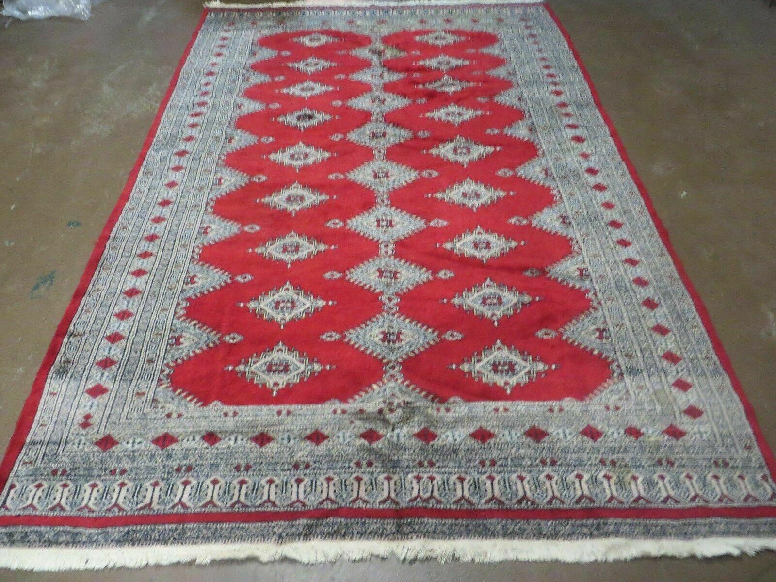 5' X 8' Vintage Handmade Bokhara Turkoman Pakistan Wool Rug Carpet Red Nice - Jewel Rugs