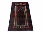 2' 9" X 4' 5" Vintage Handmade Pakistan Tribal Balouch Prayer Rug 3x5 Rug 5x3 - Jewel Rugs