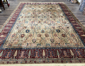 10x14 Karastan Samovar Rug Teawash #900-901 Persian Vase Pattern, Vintage Wool Karastan Carpet, Traditional Area Rug, Allover Pattern, Beige - Jewel Rugs