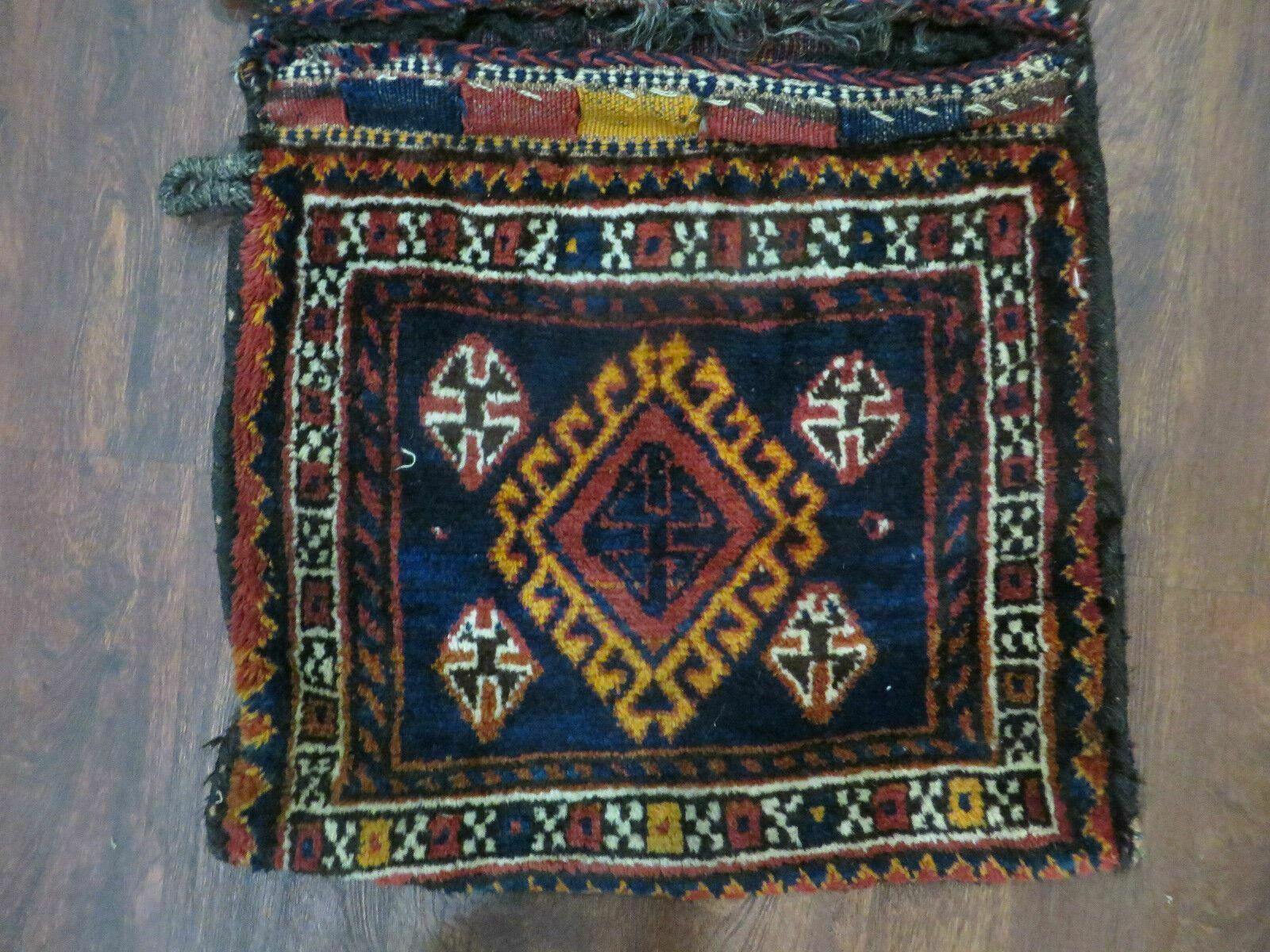 2' X 3' Antique Handmade Turkish Wool Rug Double Saddle Bags Tobreh Nice - Jewel Rugs