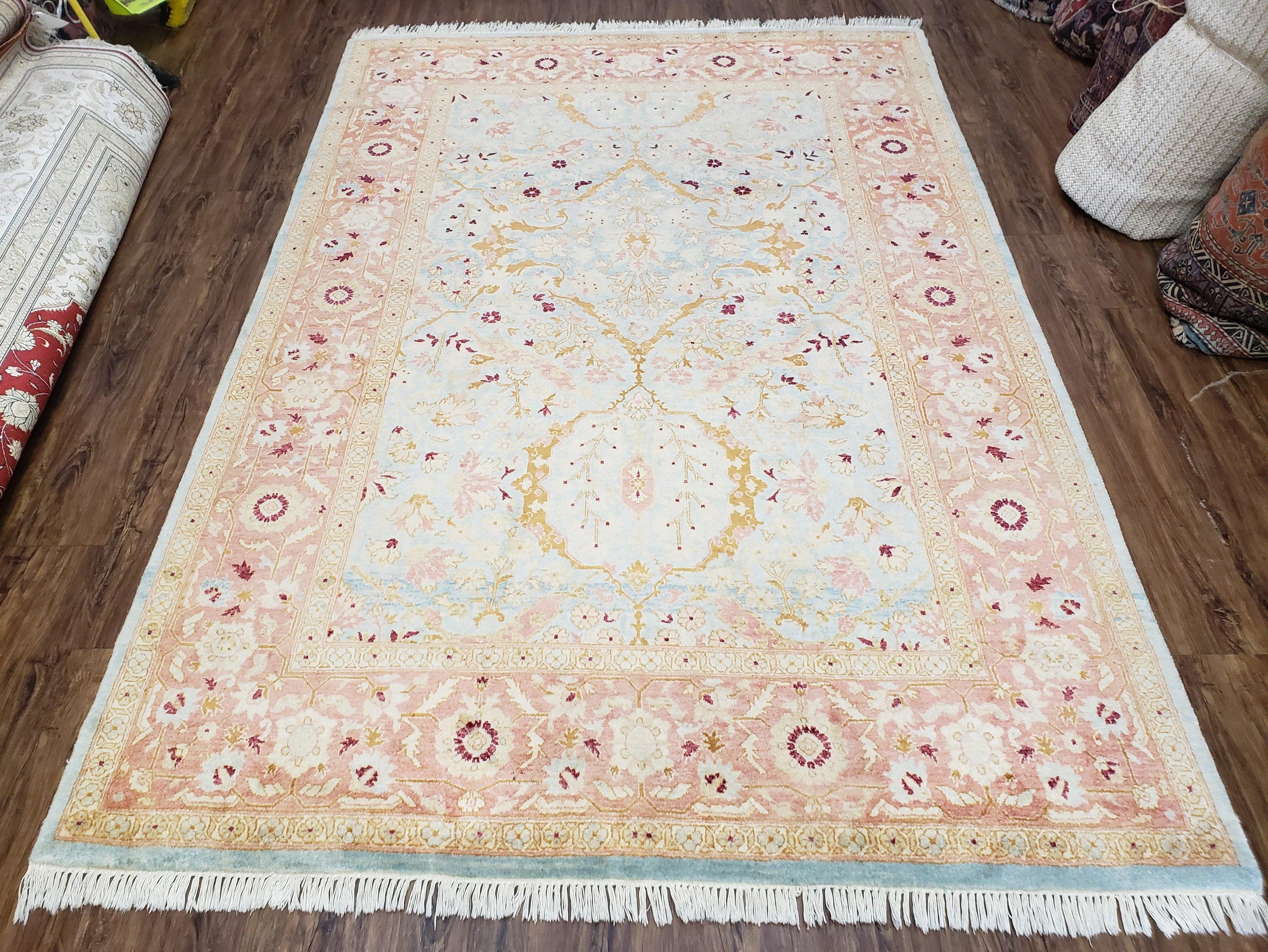 Pakistani Peshawar Rug 6x9, Light Colors, Wool, Hand Knotted, Vintage Rug for Modern Home - Jewel Rugs