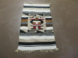 2' X 3' Latin American Mexican Wool RUG Blanket Textile Nice - Jewel Rugs