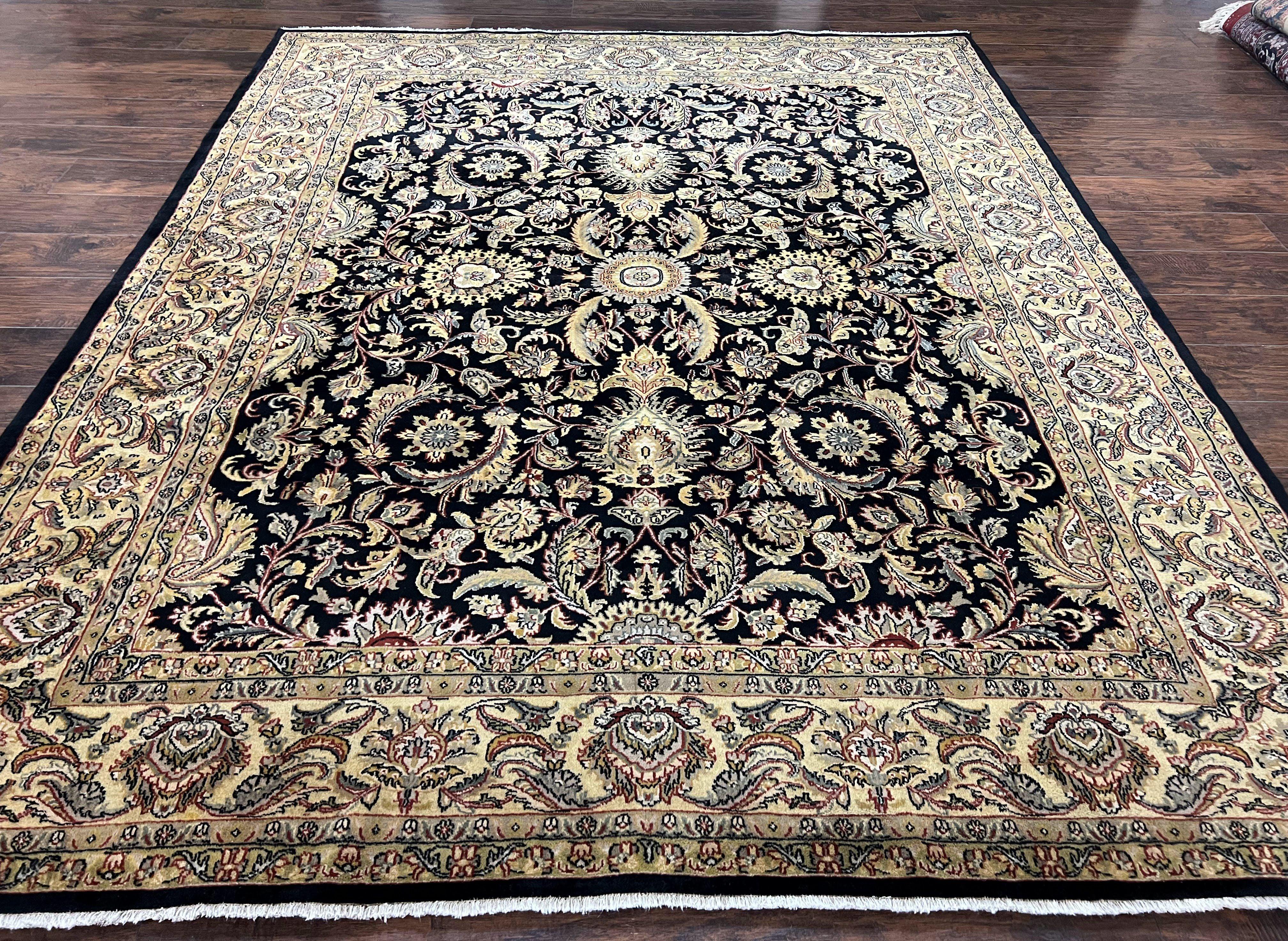 Indo Persian Rug 8 x 9.4, Allover Floral Design, Vintage Room Sized Rug, Traditional Oriental Carpet, Hand Knotted Rug for Living Room, Nice - Jewel Rugs