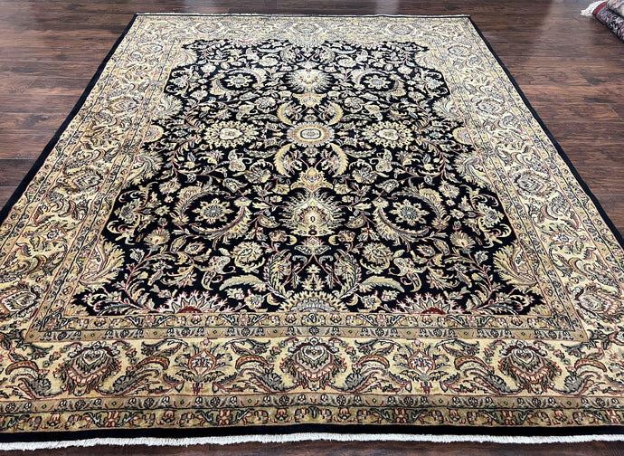Indo Persian Rug 8 x 9.4, Allover Floral Design, Vintage Room Sized Rug, Traditional Oriental Carpet, Hand Knotted Rug for Living Room, Nice - Jewel Rugs