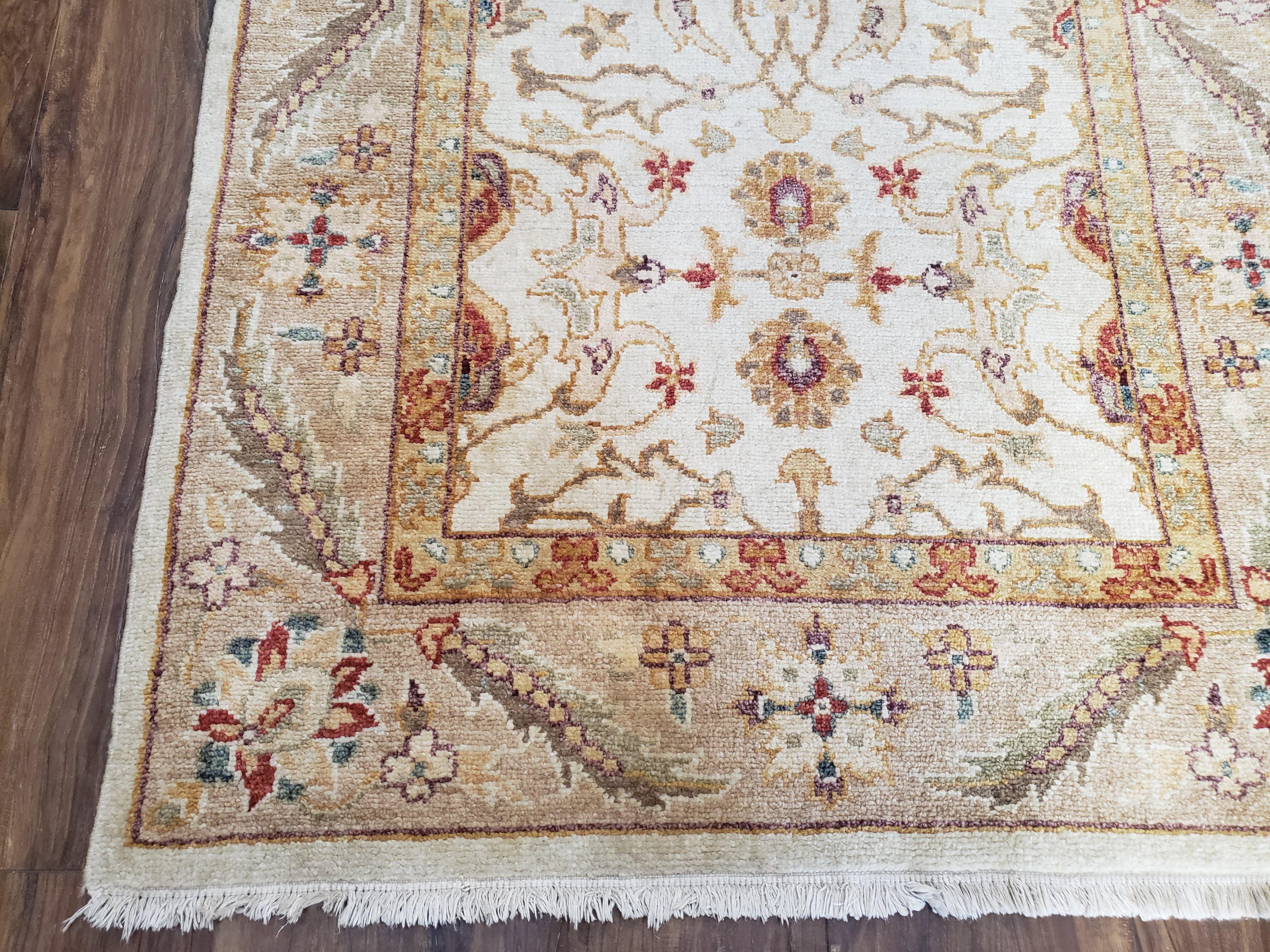 Vintage Turkish Oushak Small Area Rug 3x5, Wool Hand-Knotted, Ivory Cr –  Jewel Rugs