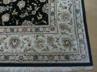 8' X 10' Vintage Handmade Chinese Floral Oriental Wool Silk Rug Black Nice - Jewel Rugs