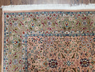 Turkish Hereke Rug 4x6, Wool on Cotton Turkish Hereke Carpet 4 x 6 ft, Handmade Hand Knotted Fine Oriental Rug, Light Coral Red and Green - Jewel Rugs