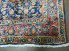 3'7" X 10' Antique Handmade India Floral Oriental Wool Runner Rug Organic Blue - Jewel Rugs