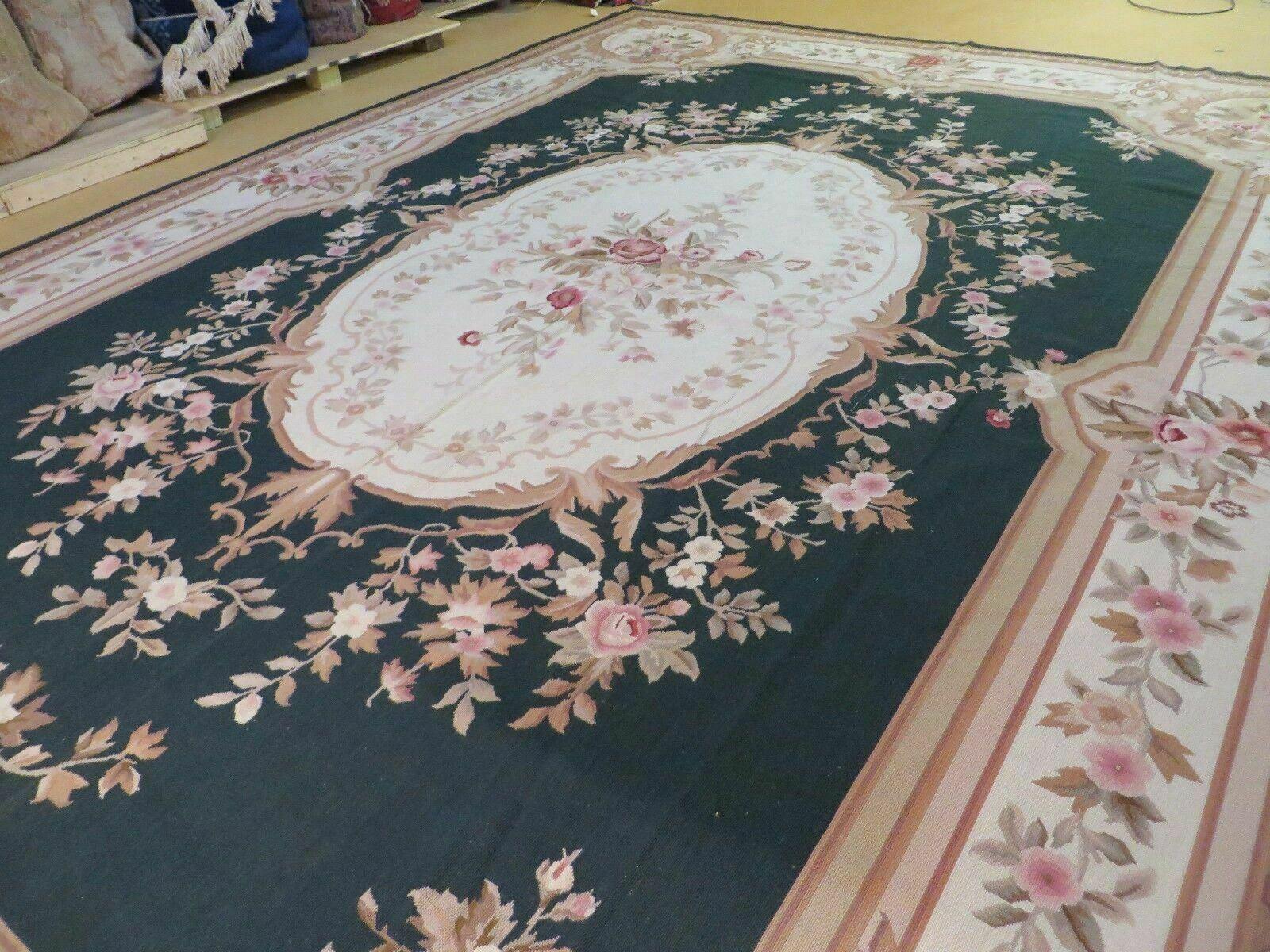 10' X 14' Handmade French Aubusson Savonnerie Design Needlepoint Rug Nice - Jewel Rugs