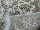 8' X 10' Handmade Chinese Floral Oriental Wool Silk Accent Rug Ivory Organic - Jewel Rugs