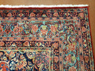 9x11 Antique Red & Sky Blue Turkish Rug Hand-Knotted Vintage Persian Carpet Wool High Quality Authentic Oriental Rug - Jewel Rugs