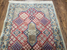 2' 8" X 3' 10" Handmade Wool Rug Carpet Floral Geometric Red Ivory Nice - Jewel Rugs