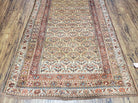 3' 2" X 6' 11" Antique Handmade Wool India Oriental Short Runner Rug Camel Hair - Jewel Rugs