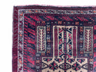 2' 6" X 4' 4" Vintage Handmade Tribal Wool Rug Balouchi Afghan Rug Red 3x5 - Jewel Rugs