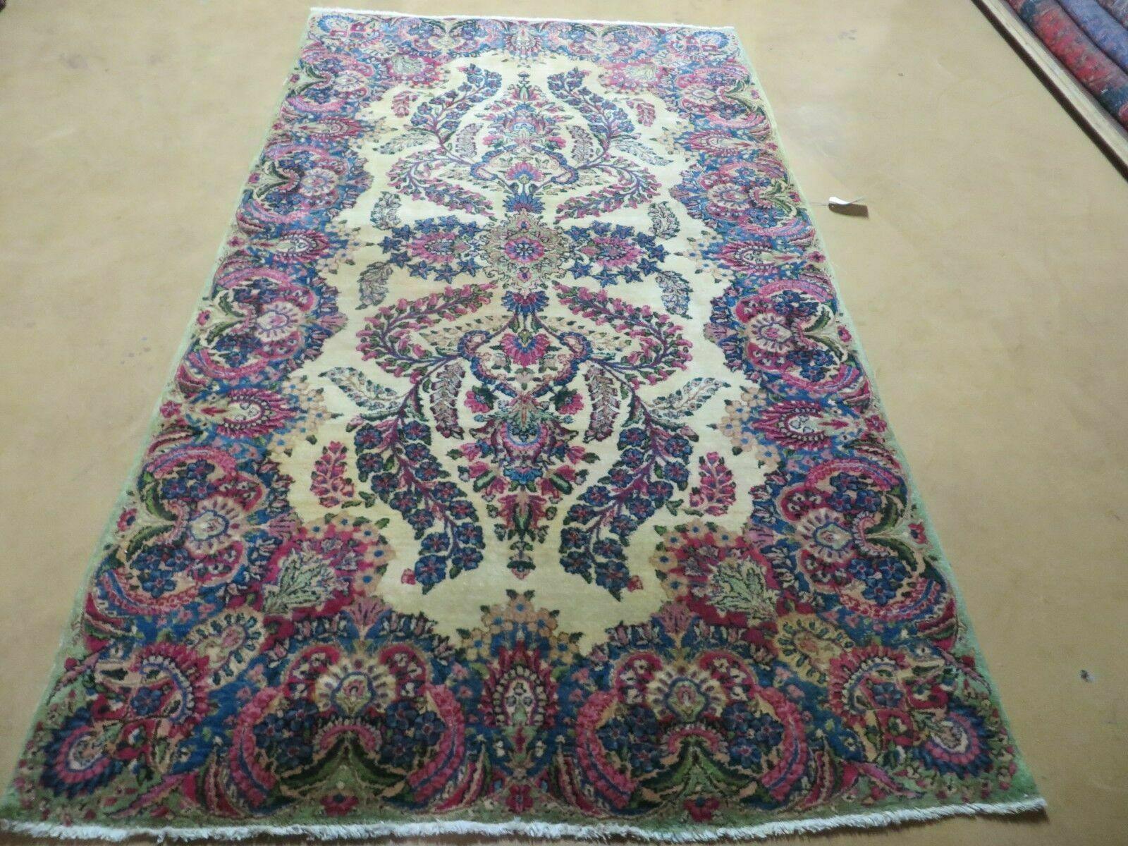 4' X 7' Antique Handmade India Floral Oriental Wool Rug Medallion Organic Nice - Jewel Rugs