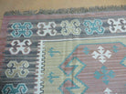 8' X 10' Vintage India Oriental Geometric Handmade Flat Weave Wool Rug Nice - Jewel Rugs