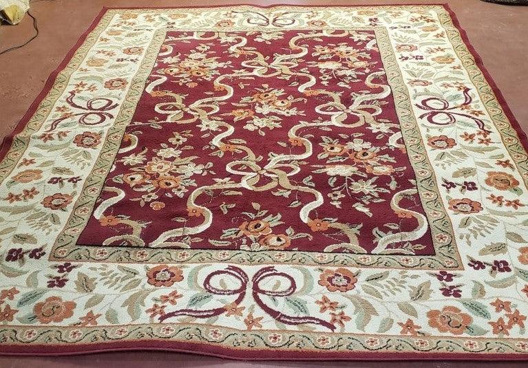 8x10 Turkish Power-Loomed Rug World Rug Gallery Oriental Carpet Red/Burgundy & Beige Nova Collection Floral Pattern Nice - Jewel Rugs