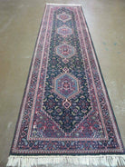 2'9" X 10' Vintage Handmade India Floral Oriental Wool Rug Vegetable Dyes Runner # 838 - Jewel Rugs