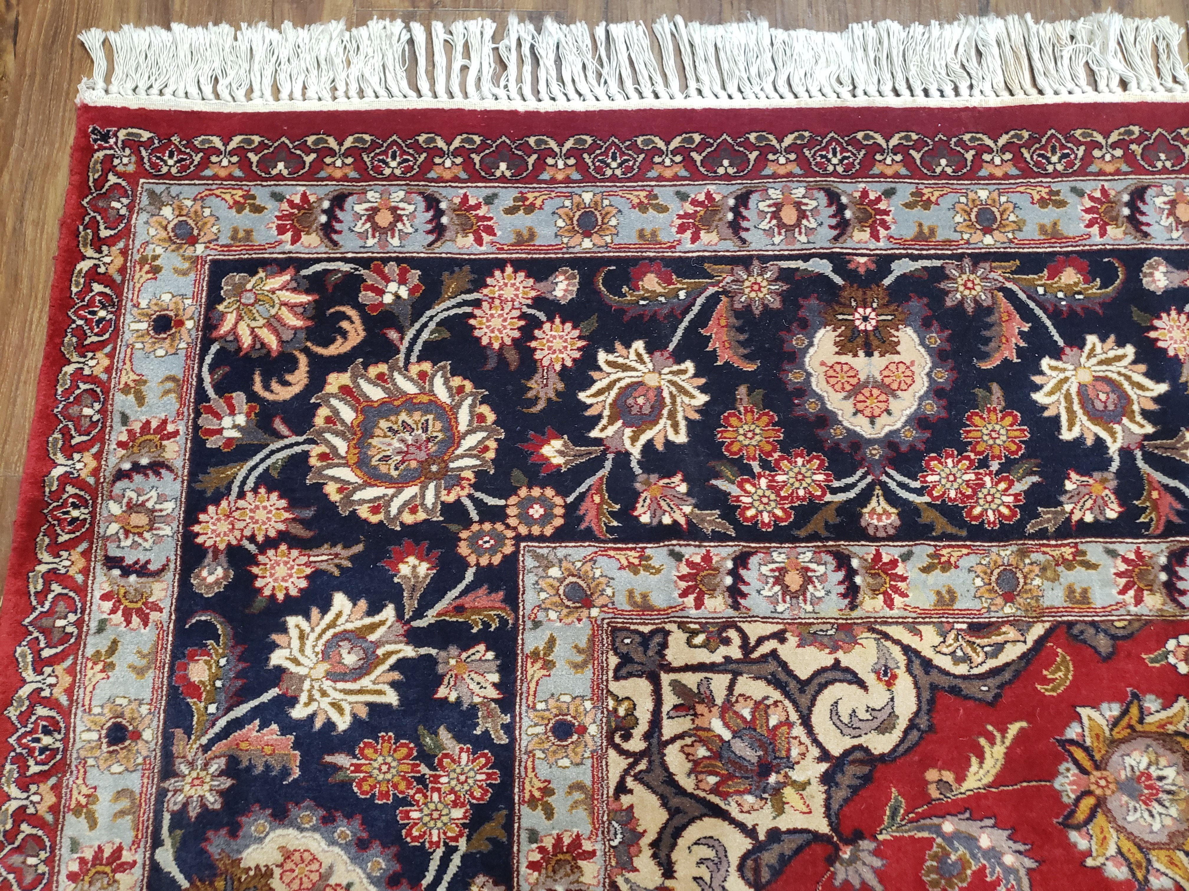 9' X 12' Vintage Handmade Oriental Pak Pakistan Floral Wool Area Rug Red Nice - Jewel Rugs