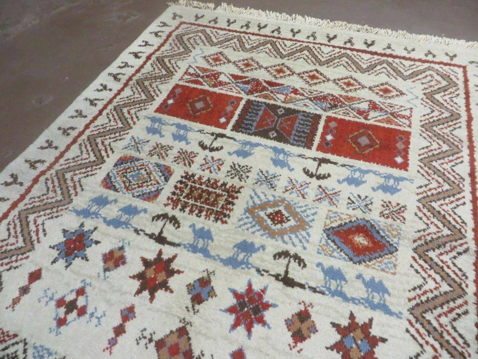 4' 7" X 6' 4" Vintage 1960s Danish Rya Shag DeLuxe Ege Rug Mid-Century Modern - Jewel Rugs