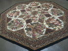 8' X 8' Vintage Petit Point Hand Hooked Chinese Octagonal Wool Rug with Backing - Jewel Rugs