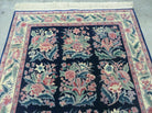 4' X 6' Vintage Finely Woven Handmade Willam Morris Arts & Crafts Chinese Wool Rug Black Carpet with Floral Pattern - Jewel Rugs