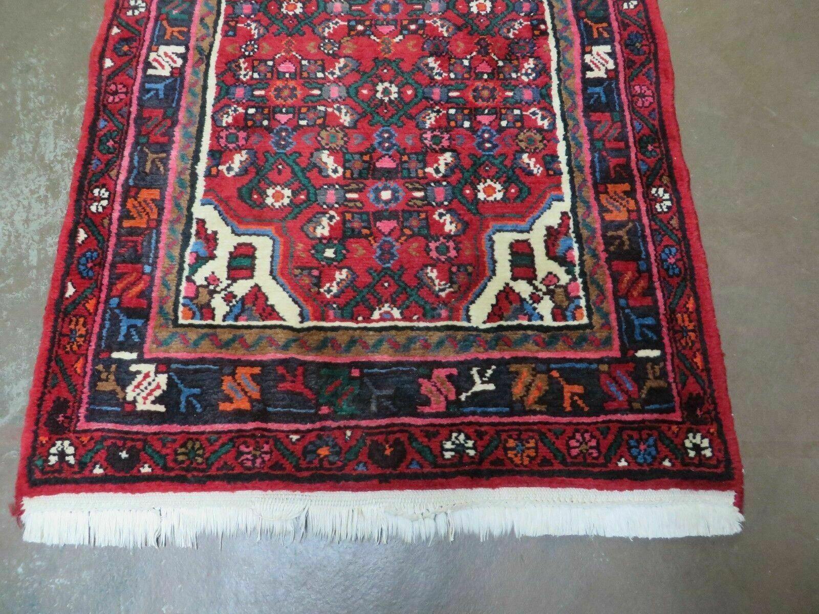 2' 11" X 19'5" Vintage Handmade Turkish Wool Runner Rug Red Nice - Jewel Rugs