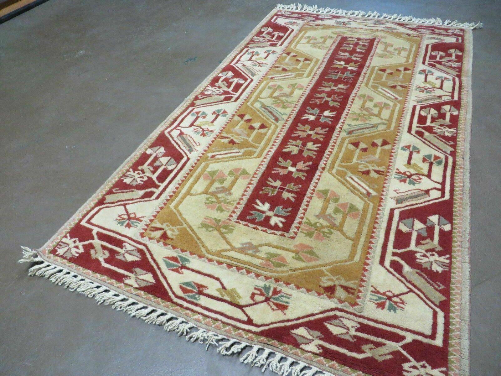 4' X 6' Vintage Handmade Knotted Turkish Kazak Pattern Wool Rug Carpet Nice - Jewel Rugs