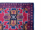 2' 8" X 4' 6" Vintage Handmade Tribal Wool Rug Balouchi Rug Afghan Rug Red Blue - Jewel Rugs