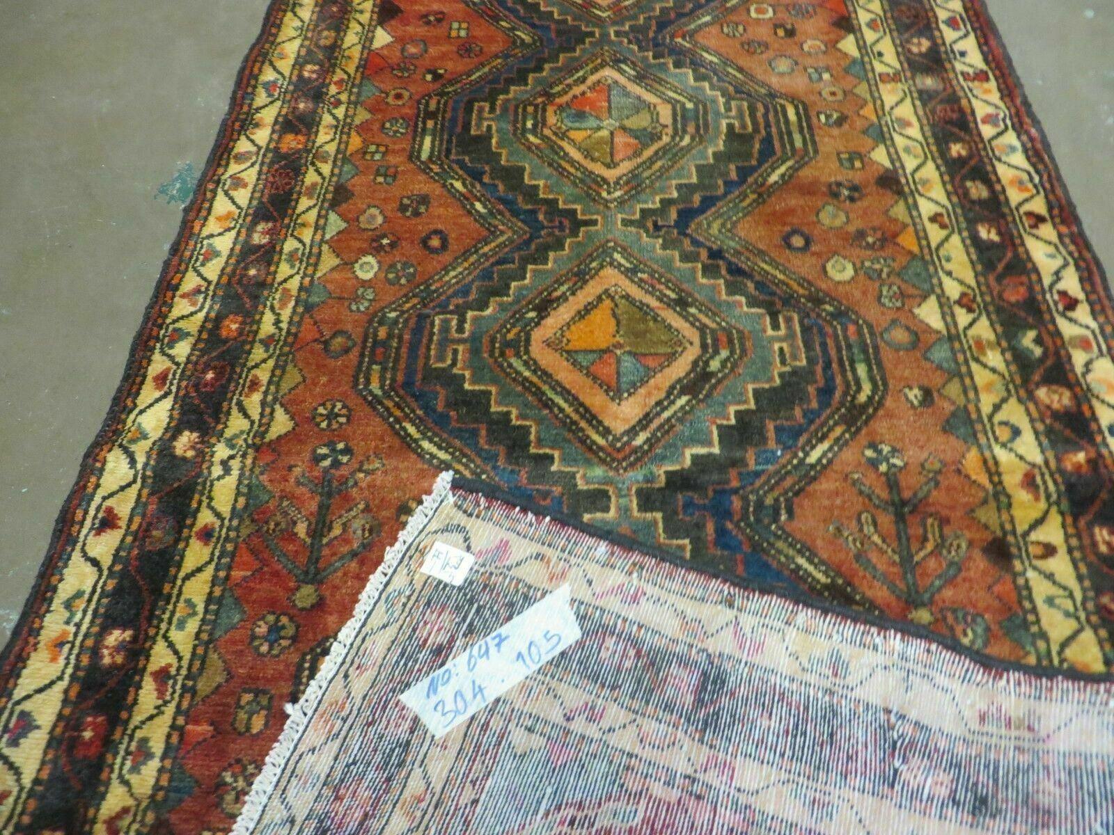 3' 6" X 10' Antique Handmade Turkish Wool Runner Rug Nice - Jewel Rugs