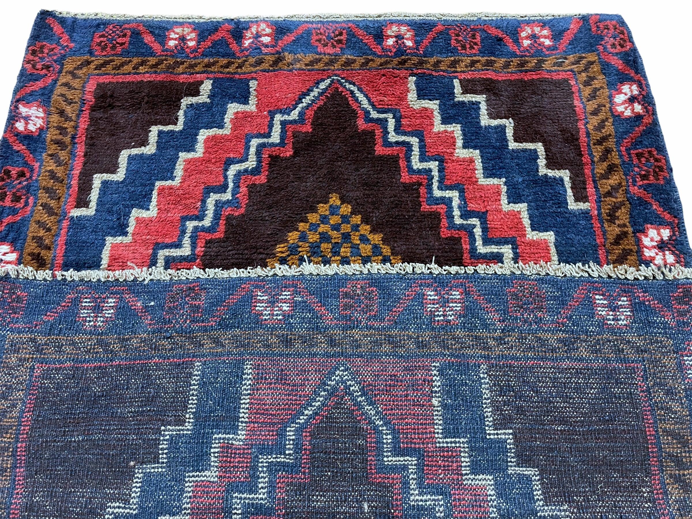 3 X 4.4 Vintage Handmade Tribal Wool Rug Balouchi Rug Afghan Rug Red Beige Nice - Jewel Rugs