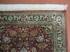 2.5' X 4' Vintage Handmade Fine Indo Kashmir Silk Red Rug Nice - Jewel Rugs