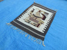 2' X 3' Vintage Handmade Latin American Mexican Wool Blanket Kilim Rug - Jewel Rugs