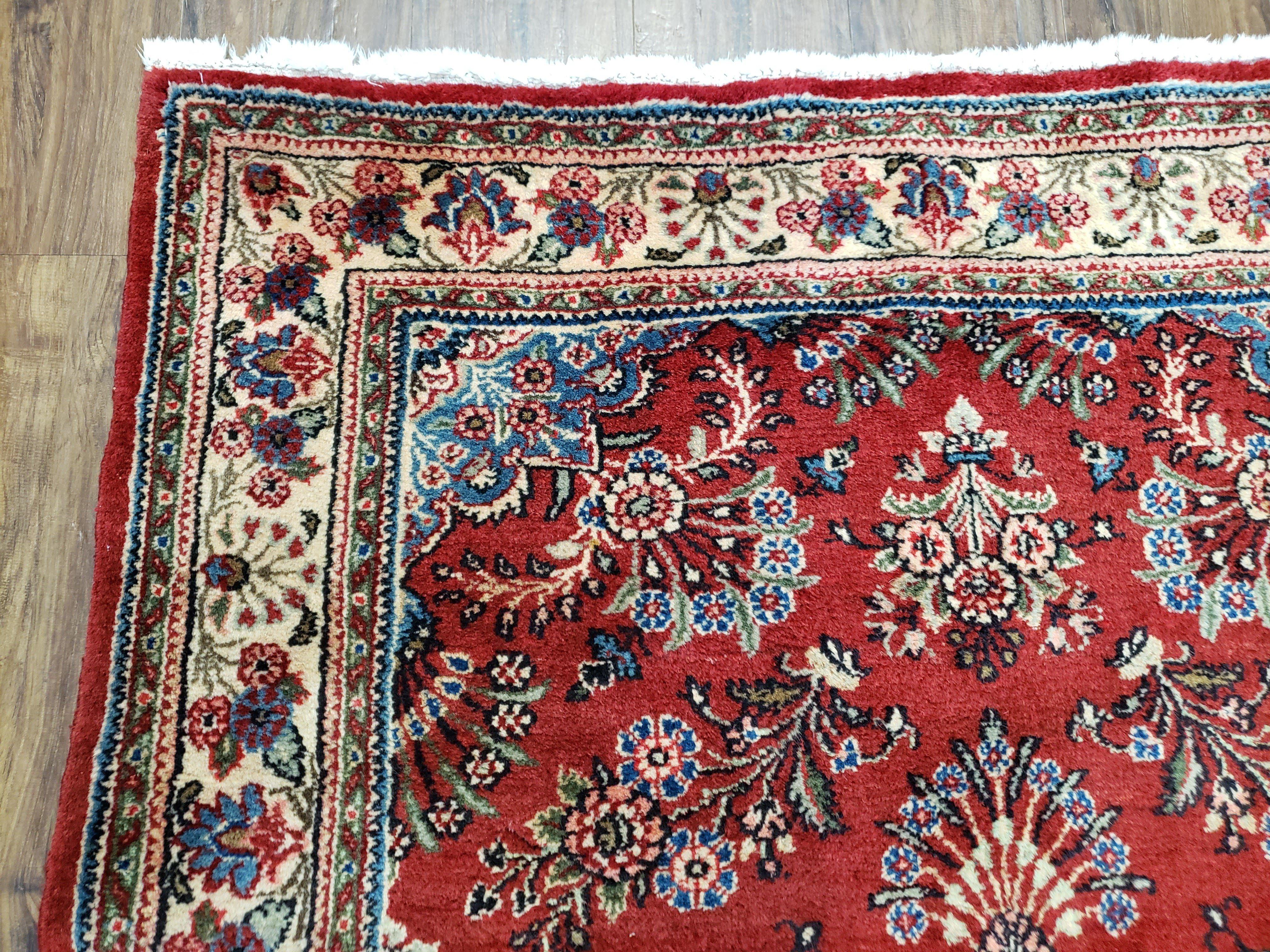 Semi Antique Persian Ghazvin Rug, Wool, Hand-Knotted, 4' 3" x 6' 4" - Jewel Rugs