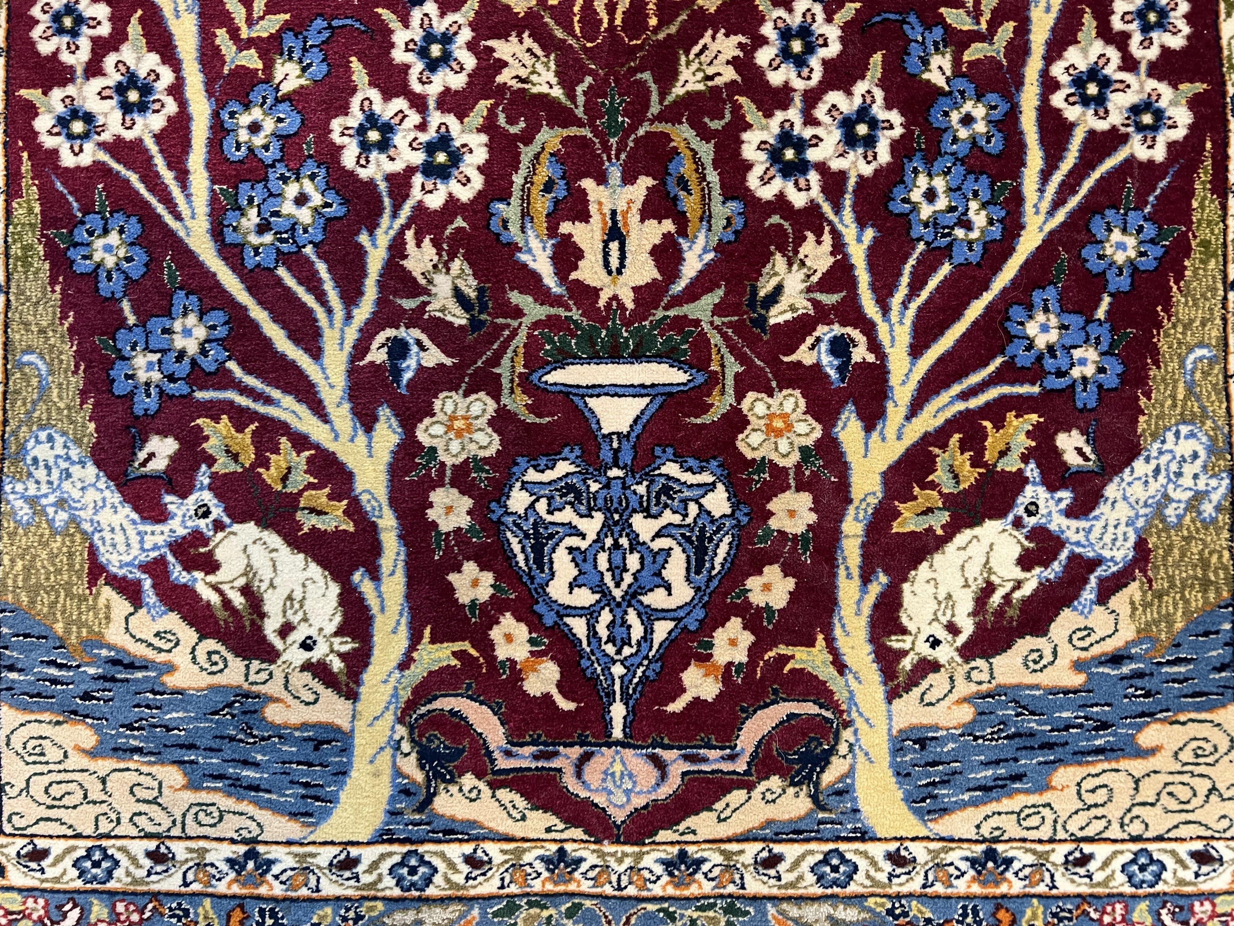 Small Persian Isfahan Tree of Life Rug 2x3 - Kork Wool, Silk - Jewel Rugs