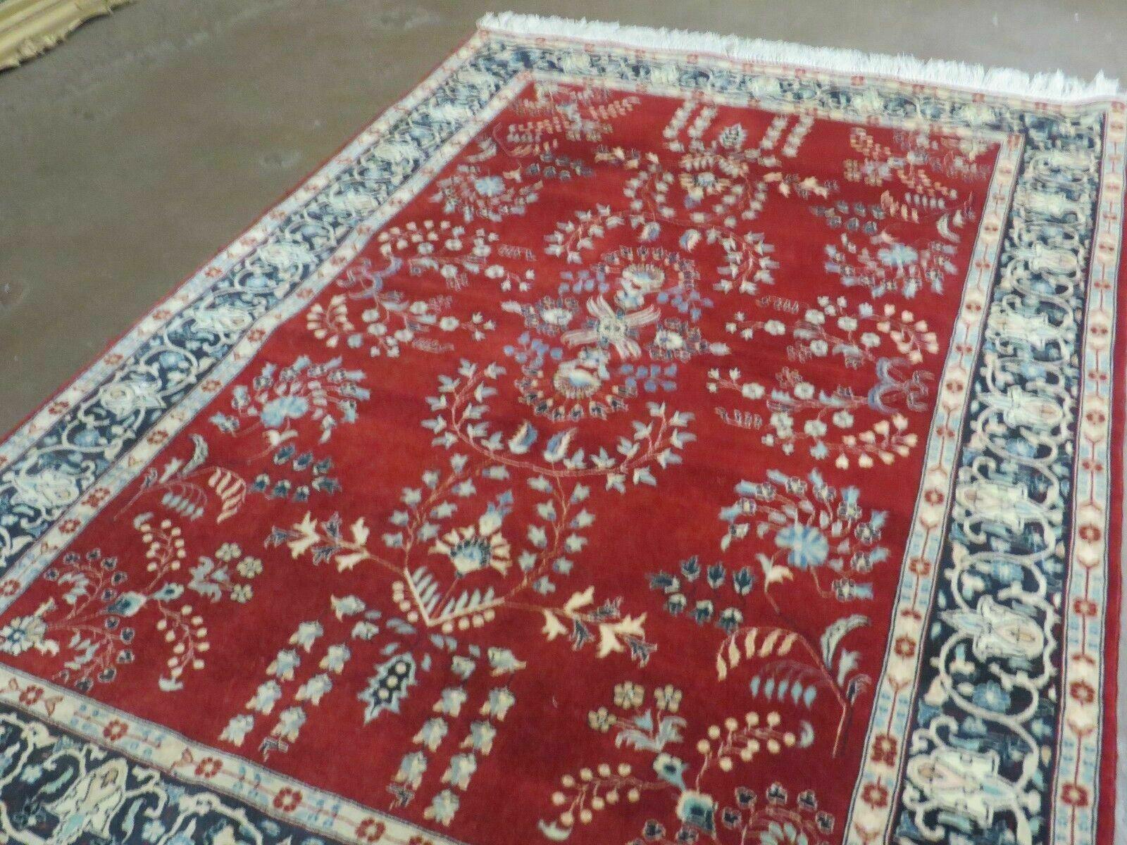 4' X 6' Vintage Fine Handmade Indian Wool Rug Carpet Vegetable Dyes Red Nice - Jewel Rugs