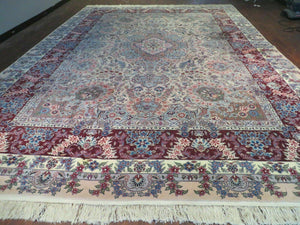 10' X 14' Finely Woven Handmade Chinese Oriental Carpet with Persian Tabriz Design Wool Rug With Silk Accents - Jewel Rugs