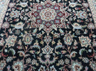 6' X 9' Handmade Fine Indian Traditional Wool Rug Carpet Vegetable Dyes Black - Jewel Rugs