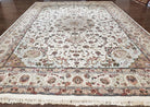 Vintage Rug, Hand-Knotted Oriental Carpet, Sino-Persian Rug, Elegant Traditional Rug, Central Medallion, Floral, Wool Silk Area Quality Rug - Jewel Rugs