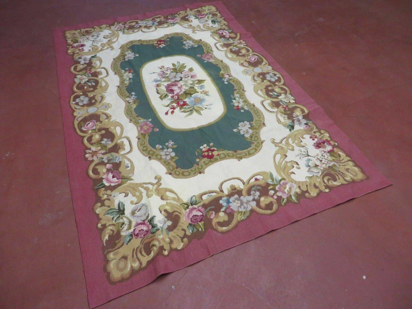 4' X 6' Handmade French Garden Aubusson Savonnerie Design Needlepoint Rug Nice - Jewel Rugs