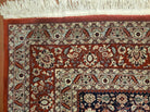 8' X 10' Vintage Fine Handmade India Jaipur Wool Rug Hand knotted Carpet Red - Jewel Rugs