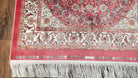 Red & Cream Silk Rug, Small Silk Carpet, Oriental Rug with Medallion, Accent Rug, Bamboo Silk, New, 2.5 x 4 ft Rug Mat, 2' 8" x 4' 1" - Jewel Rugs