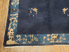 Antique Chinese Peking Area Rug, Hand-Knotted, Dark Blue, Wool, 5x7 Asian Pagoda Oriental Carpet, Rare, 5'1" x 7'6" Traditional Chinese Rug - Jewel Rugs