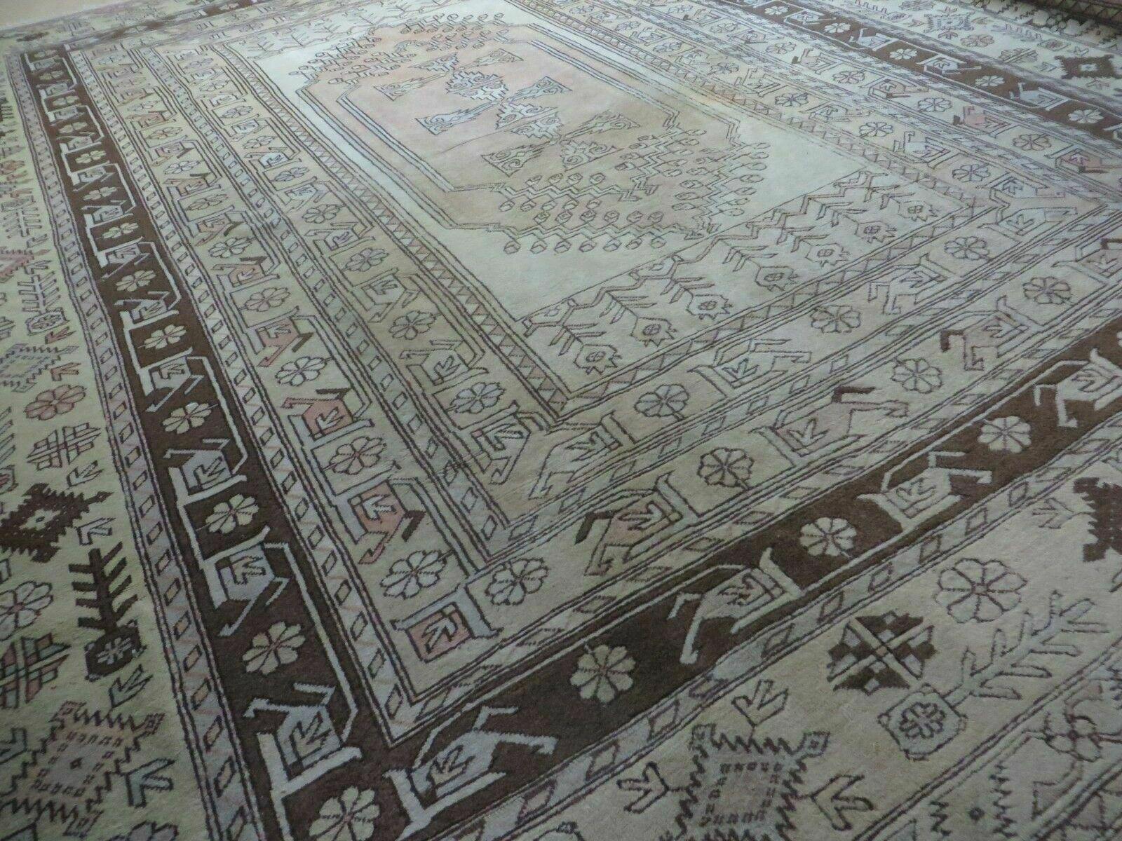 10' X 13' Vintage Handmade Turkish Milas Oushak Wool Rug Carpet Tea Washed Nice - Jewel Rugs