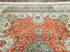 8' X 10' Vintage Handmade India Oriental Floral Wool Rug Tomato Red Nice - Jewel Rugs